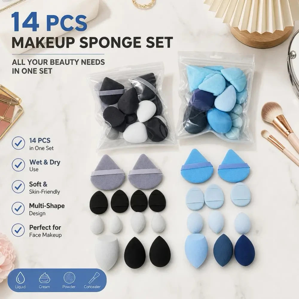 Cosmetic Sponge and Powder Puff Set