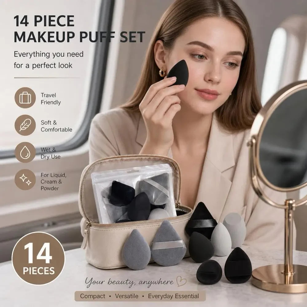 Cosmetic Sponge and Powder Puff Set