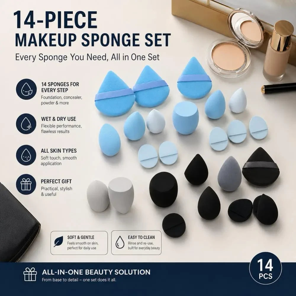 Cosmetic Sponge and Powder Puff Set