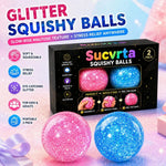 Glitter Squishy Stress Ball Two Pack