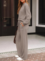 Mock Neck Wide Leg Lounge Set