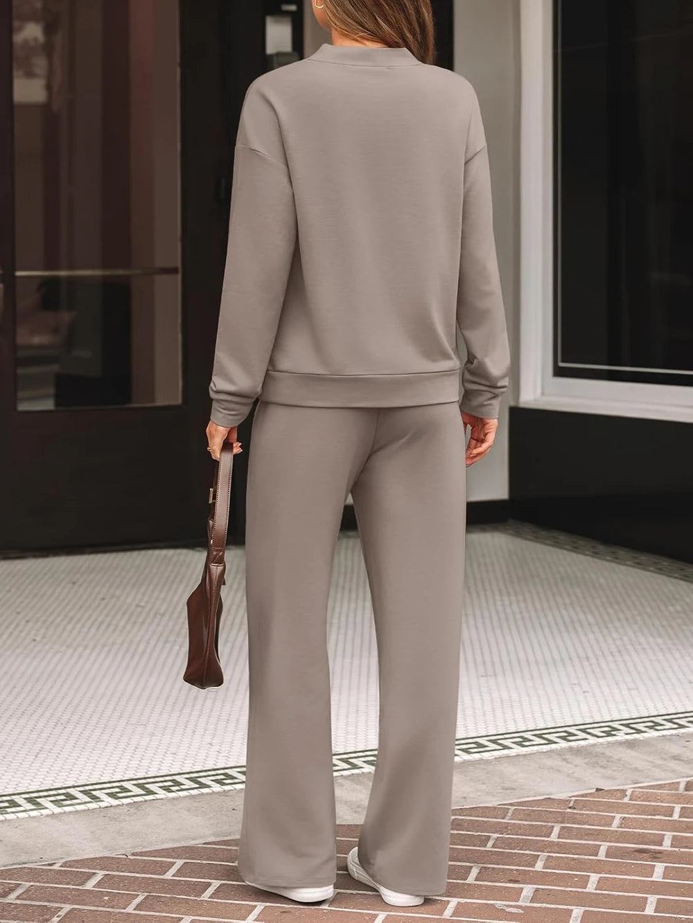 Mock Neck Wide Leg Lounge Set