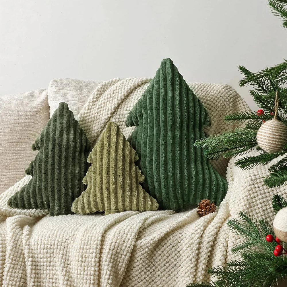 Velvet Christmas Tree Throw Pillows