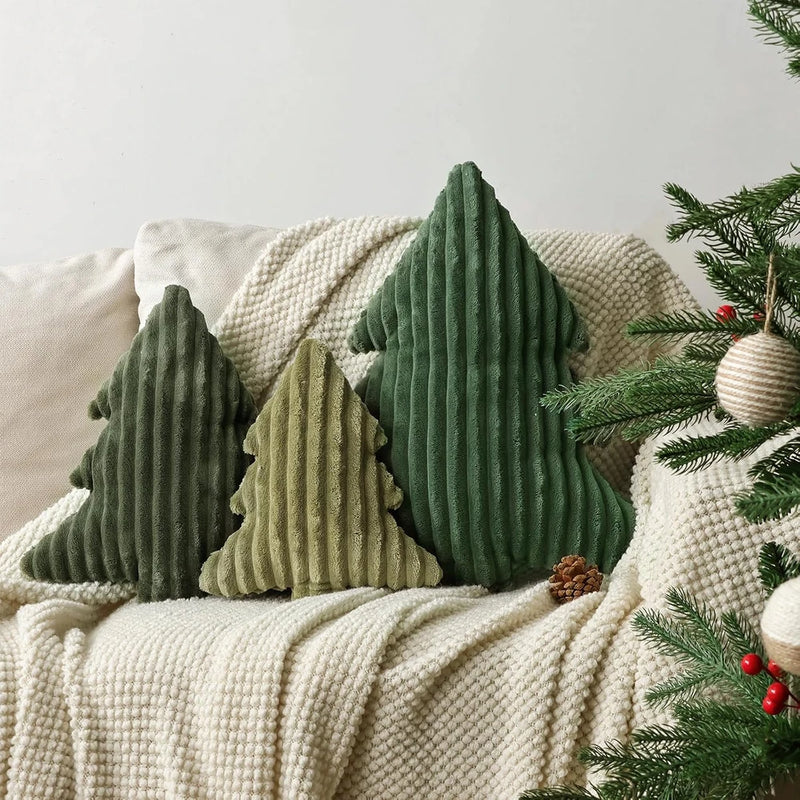 Velvet Christmas Tree Throw Pillows