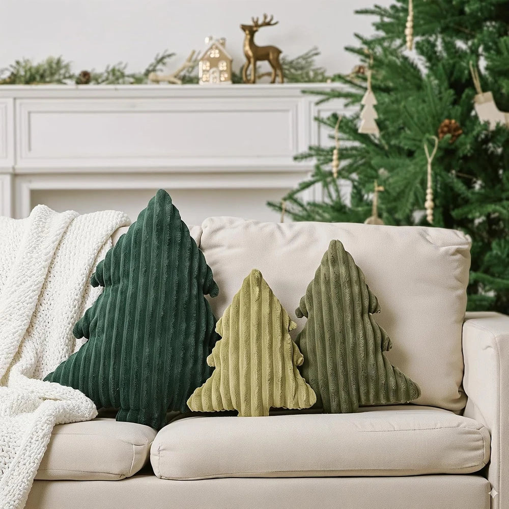 Velvet Christmas Tree Throw Pillows