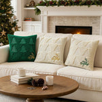Embroidered Reindeer Christmas Pillow Covers