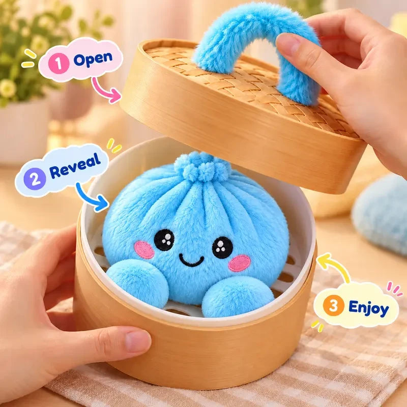 Plush Dumpling Toy With Steamer Basket
