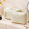 Quilted Floral Makeup Bag