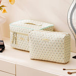 Quilted Floral Makeup Bag