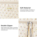 Quilted Floral Makeup Bag