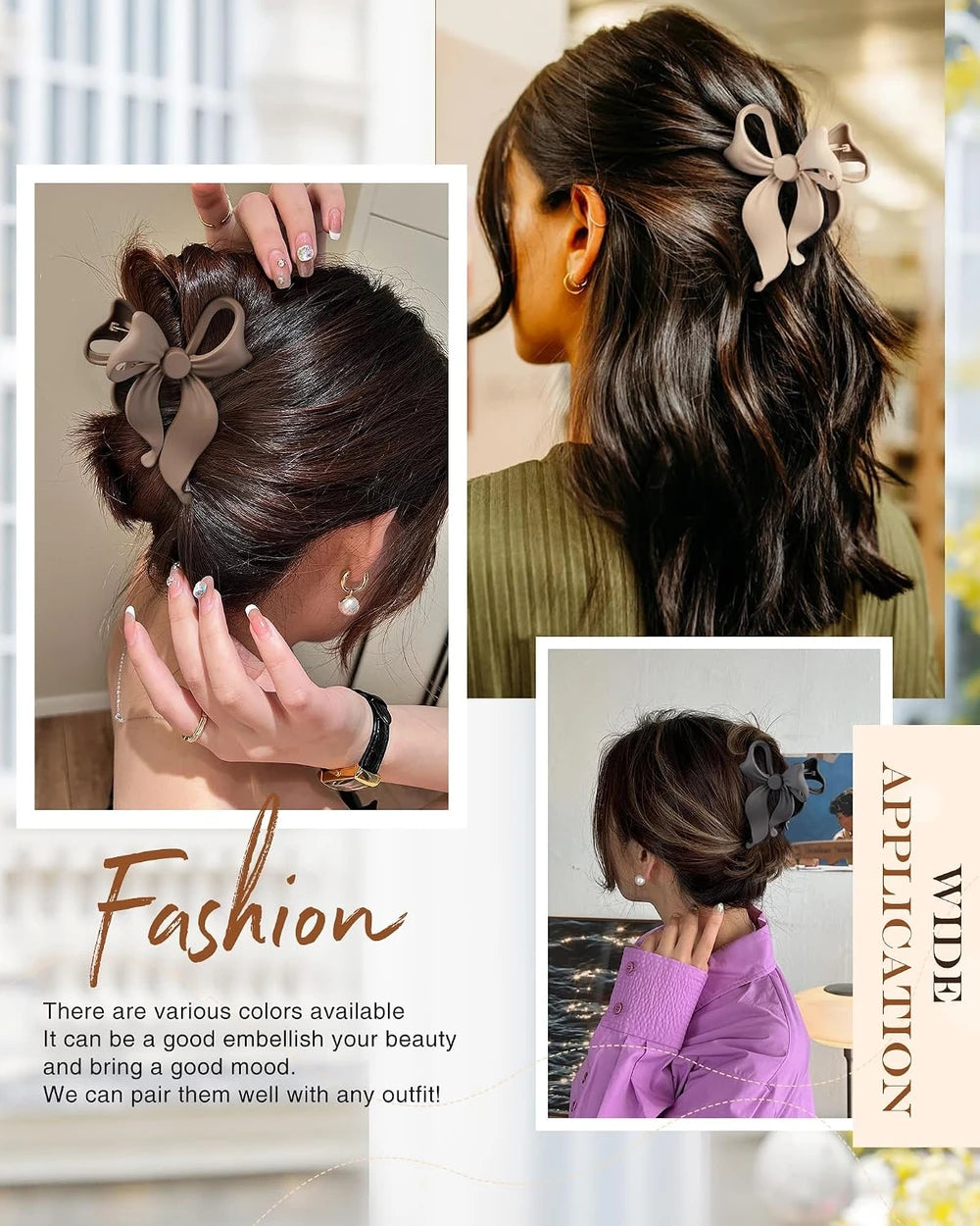 Large Bow Hair Claw Clips