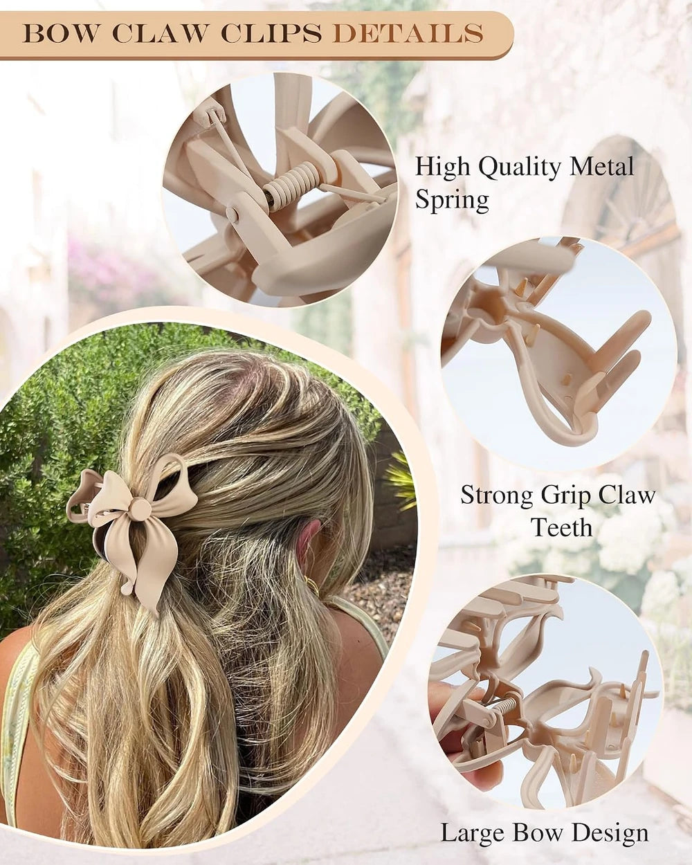 Large Bow Hair Claw Clips