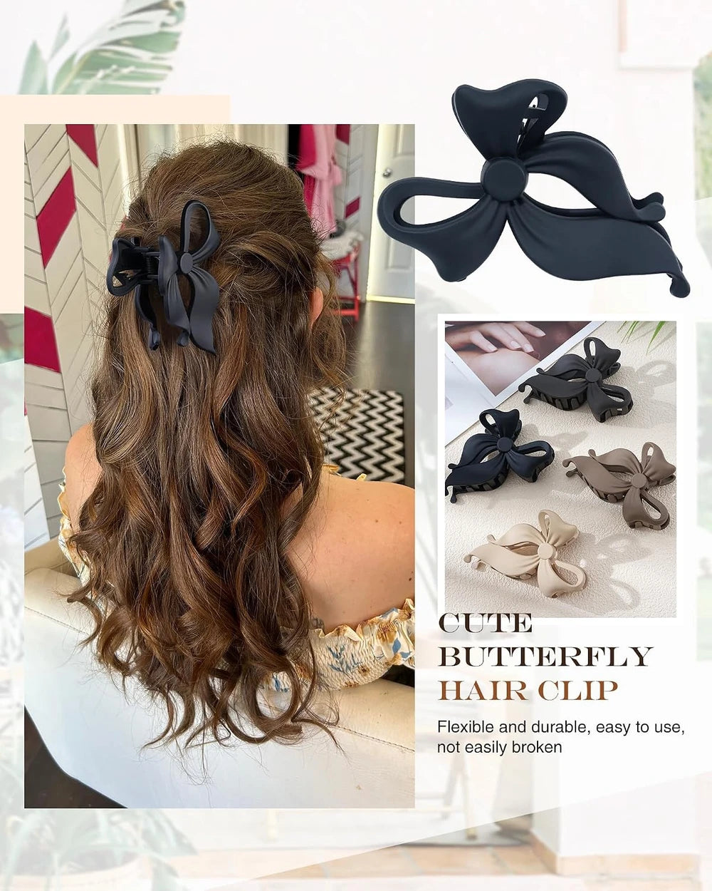 Large Bow Hair Claw Clips